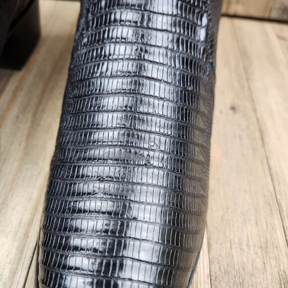 Mens Dan Post Winston size 9 D Lizard Leather 13" Western Cowboy Boots - Picture 12 of 13